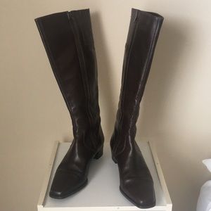 Amalfi Dark Brown Tall Leather Boots.